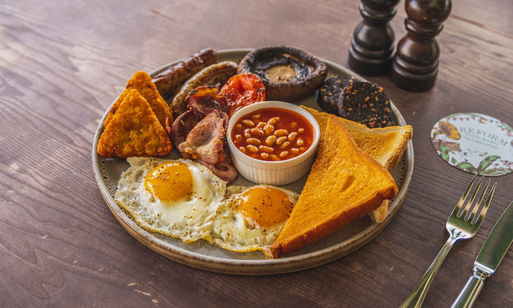 The famous full English breakfast at Reform Social & Grill